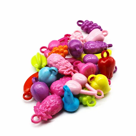 Cuentas Sueltas de Frutas Coloridas Cuentas de Plástico Acrílico Joyería DIY Cadena de Teléfono Accesorios de Manualidades