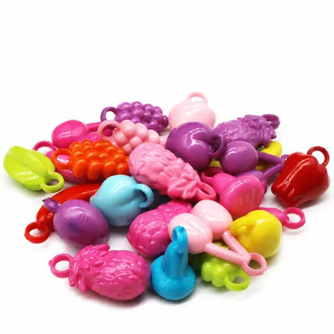 Cuentas Sueltas de Frutas Coloridas Cuentas de Plástico Acrílico Joyería DIY Cadena de Teléfono Accesorios de Manualidades