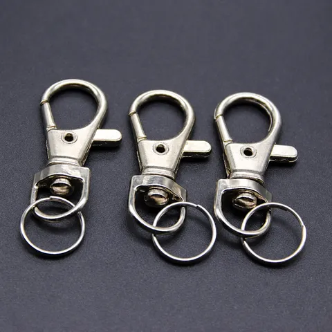 Mosquetón de Metal Gancho para Perros Giratorio Con Anillo Partido Accesorios de Hardware Para Bolso DIY Llavero Manualidades