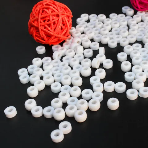 Acrylic Barrel Loose Beads Plastic Small Hole Spacer Beads For DIY Jewelry Making Crafts White Colorful