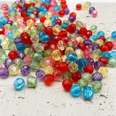 Abalorios Facetados de Plástico Acrílico Color Mixto Blanco Transparente Abalorios Cortados Para DIY Fabricación de Joyas Accesorios de Cadena de Teléfono