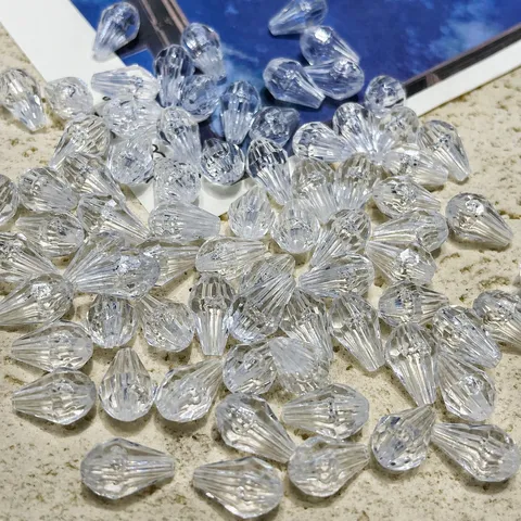Acrylic Crystal Water Drop Beads Straight Hole Loose Beads For Keychain Jewelry Making DIY Craft Accessories