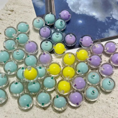 Cuentas Redondas Transparentes Acrílicas Coloridas Color Mezclado Cuentas Sueltas Para Fabricación De Joyas DIY Cadenas De Teléfono