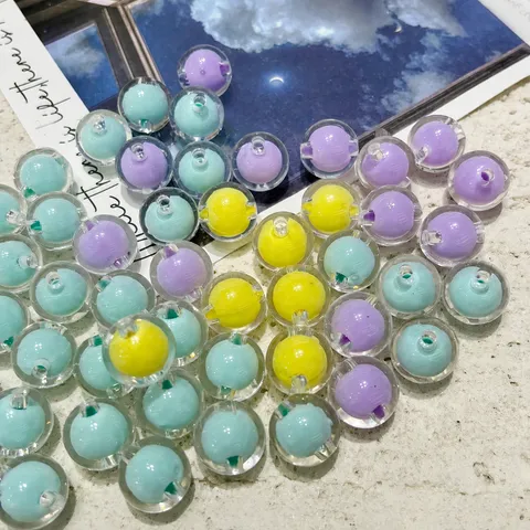 Cuentas Redondas Transparentes Acrílicas Coloridas Color Mezclado Cuentas Sueltas Para Fabricación De Joyas DIY Cadenas De Teléfono