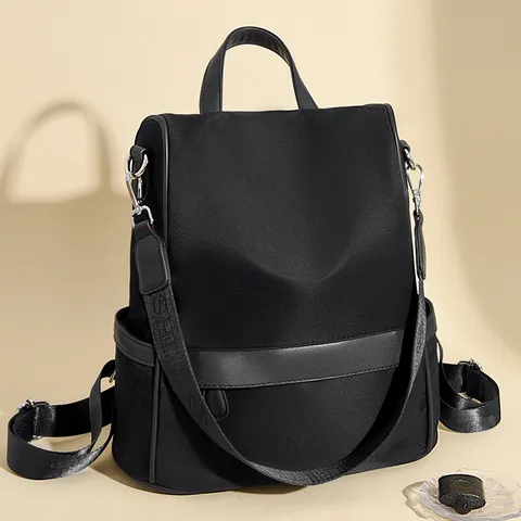 Dames Rugzak Lichtgewicht Nylon Casual School Reis Daypack Grote Capaciteit Woon-werkverkeer Boektas Met Zakken