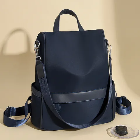 Dames Rugzak Lichtgewicht Nylon Casual School Reis Daypack Grote Capaciteit Woon-werkverkeer Boektas Met Zakken