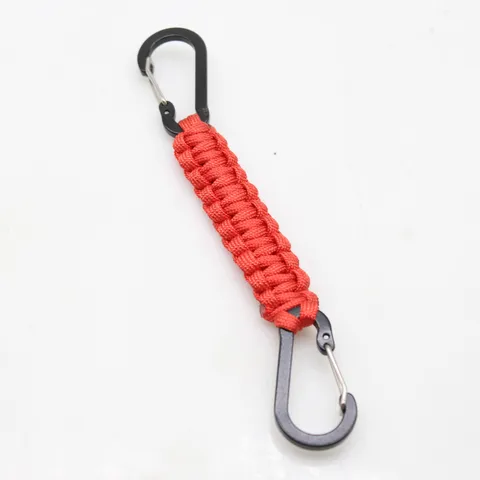 Outdoor Fallschirmschnur Schlüsselanhänger Gewebter Schlüsselring Metall Karabiner Lanyard Überleben Taktisch