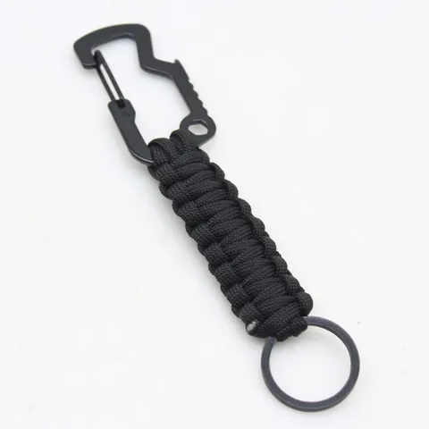 Hai Karabiner Fallschirmschnur Geflochtener Schlüsselanhänger Outdoor Taktisches Überlebensseil Schlüsselring
