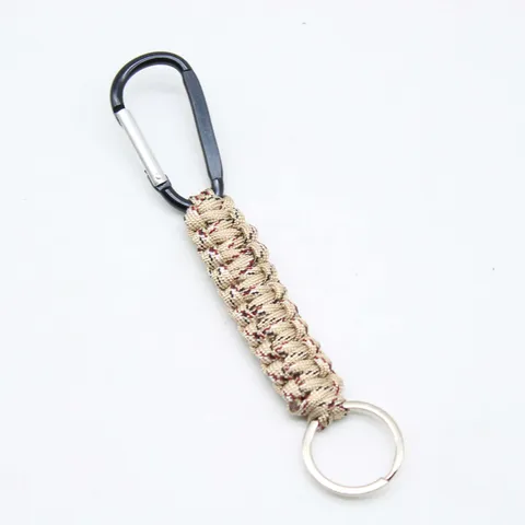 Porte-clés Paracorde d'Extérieur Mousqueton Métal Anneau de Clés Tressé Sept Âmes Crochet