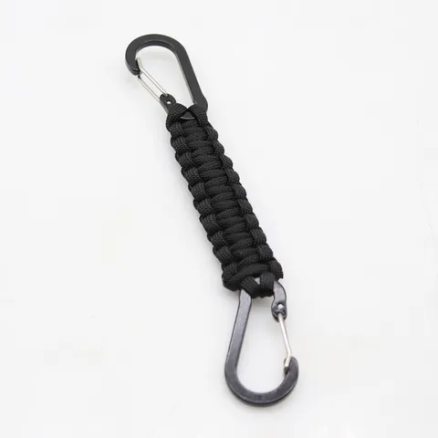Outdoor Fallschirmschnur Schlüsselanhänger Gewebter Schlüsselring Metall Karabiner Lanyard Überleben Taktisch