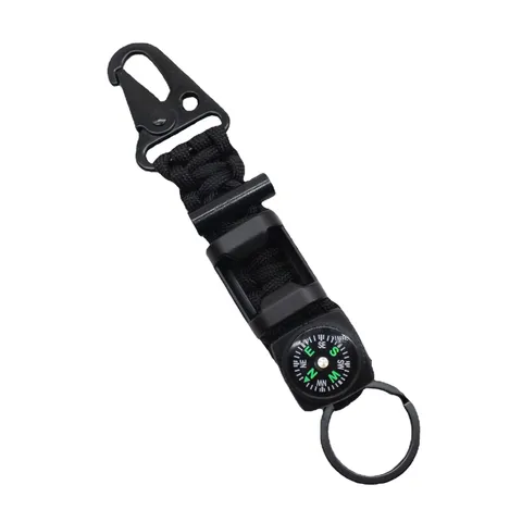 Multi Functional Outdoor Survival Paracord Keychain Braided Carabiner Survival Rope Key Ring Camping Gear
