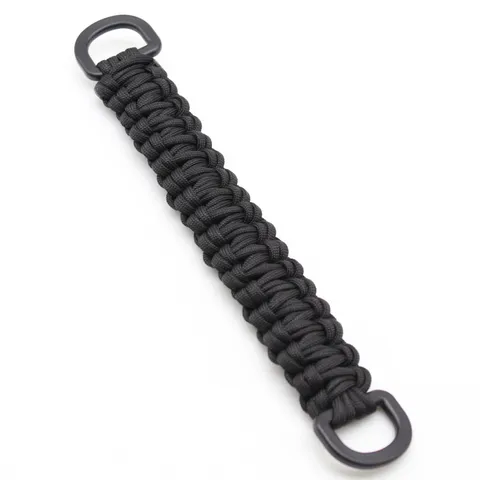 Polyester Paracord Braided Handbag Handle Replacement Strap Outdoor Luggage Backpack Carry Belt With Metal D Rings