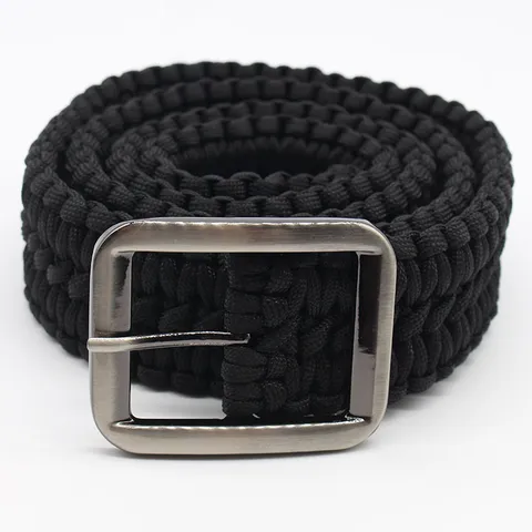 Outdoor Survival Paracord Belt Handmade Woven Tactical Belt Adjustable Casual Waist Belt For Men And Women