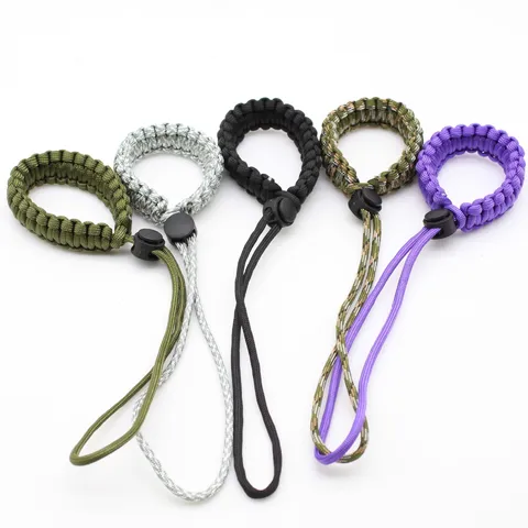 Outdoor Survival Paracord Bracelet Camera Wrist Strap Woven Braided Rope Lanyard Multi Color Universal Wristband Hand Cord
