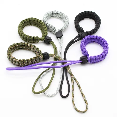 Outdoor Survival Paracord Bracelet Camera Wrist Strap Woven Braided Rope Lanyard Multi Color Universal Wristband Hand Cord