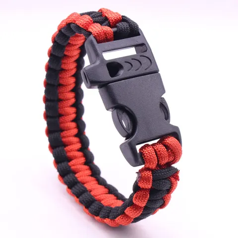 Outdoor Survival Paracord Bracelet Handcrafted Woven Sports Rescue Camping Emergency Rescue Rope Bracelet For Men Women Jewelry