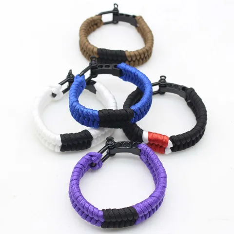 Outdoor Survival Parachute Cord Bracelet Handwoven Seven Core Parachute Cord Wristband With Alloy Buckle Unisex Jewelry