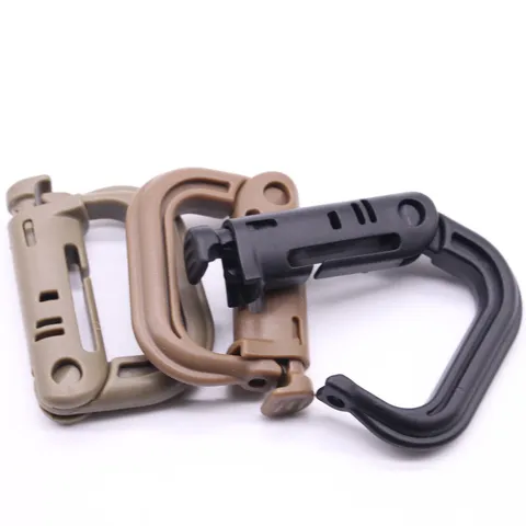 Plastic D Ring Carabiner Clip Tactical Molle Webbing Buckle Outdoor Camping Backpack Hanging Hook Gear