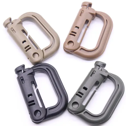 Plastic D Ring Carabiner Clip Tactical Molle Webbing Buckle Outdoor Camping Backpack Hanging Hook Gear