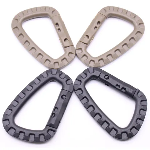 Outdoor Tactical Plastic D Shape Mountaineering Buckle Camping Backpack Hook Hiking Snap Carabiner Climbing Hanging Rope Clip