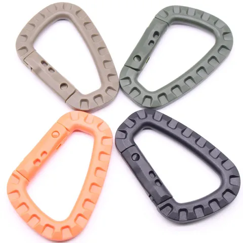 Outdoor Tactical Plastic D Shape Mountaineering Buckle Camping Backpack Hook Hiking Snap Carabiner Climbing Hanging Rope Clip