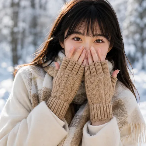Gants Sans Doigts Tricotés Chauds d'Hiver pour Hommes et Femmes Gants d'Écriture à Écran Tactile Demi-Doigts
