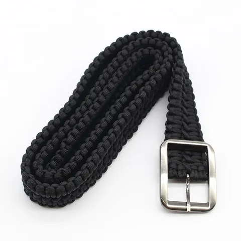 Outdoor Survival Paracord Belt Handmade Woven Tactical Belt Adjustable Casual Waist Belt For Men And Women