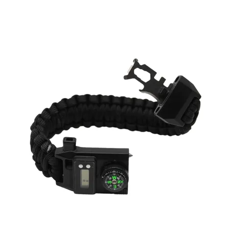 Outdoor Survival Paracord Bracelet With Electronic Watch Compass Multifunctional Tactical Gear For Men Women