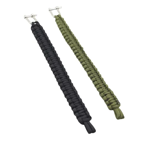 Outdoor Survival Parachute Cord Bracelet With Zinc Alloy U Shaped Shackle Men Woven Rope Survival Bracelet Jewelry