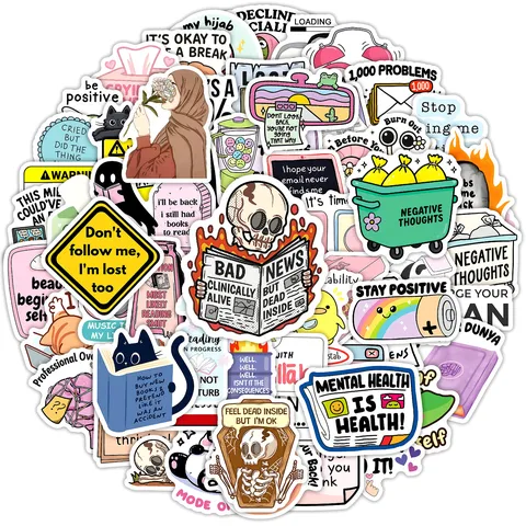 Waterproof Vinyl Stickers Funny Memes Cartoon Decals For Laptop Water Bottle Skateboard Luggage Aesthetic