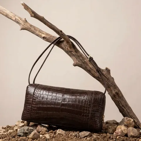 Damen Echtes Leder Krokodilmuster Umhängetasche Luxus Top Handle Crossbody Bag Lässig Chic Handtasche