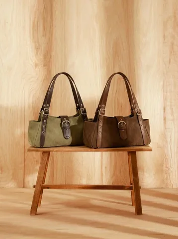 Damen Echtes Leder Schultertasche Retro Pendeln Große Kapazität Kissentasche Lassige Einfarbige Handtasche