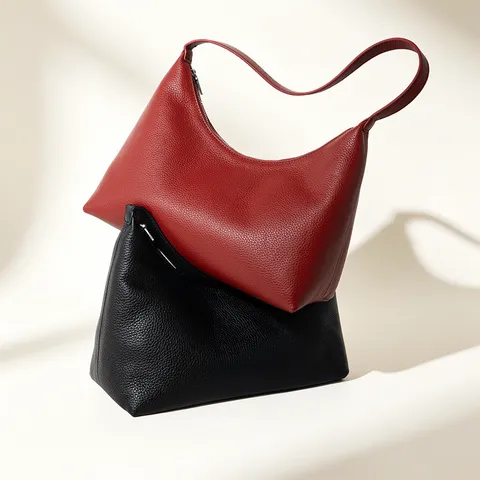 Damen Echte Leder Umhängetasche Minimalistisch Hobo Achseltasche Vielseitige Mode Casual Handtasche Für Den Täglichen Weg