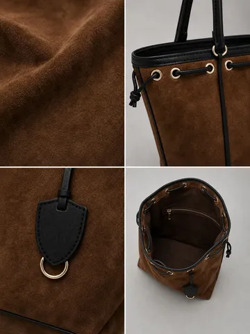 Echtes Leder Tote Bag Für Damen Große Kapazität Schultertasche Lässige Pendler Handtasche Klassischer Retro-Stil Tägliche Verwendung