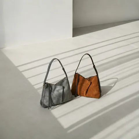 Damen Echtleder Umhängetasche Nubuk Pendler Crossbody Tasche Casual Einfarbig Große Kapazität Tägliche Handtasche