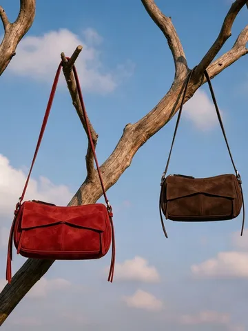 Damen Echtes Leder Umhängetasche Französischer Pendler Retro Wildleder Schultertasche Große Kapazität Tägliche Tote Tasche