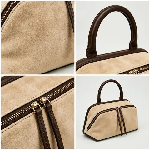 Damen Echtes Leder Boston Bag Retro Pendler Umhängetasche Schick Top Handle Bowling Bag