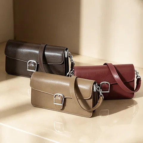 Nischen-Design Luxus Echtes Leder Damen Umhängetasche Mode Lässige Schultertasche Pendler Handtasche