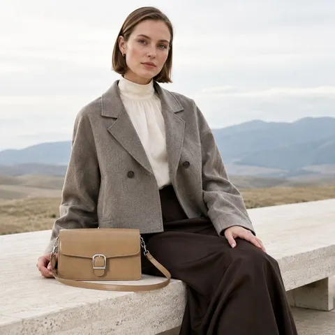 Nischen-Design Luxus Echtes Leder Damen Umhängetasche Mode Lässige Schultertasche Pendler Handtasche