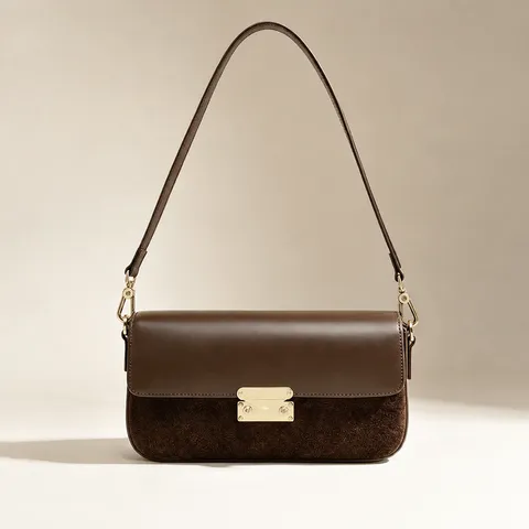 Damen Echtes Leder Umhängetasche Pendler Luxus Baguette Unterarmtasche Klassisch Einfarbig Crossbody Handtasche