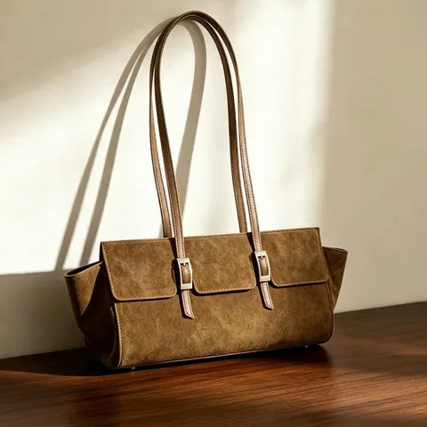 Vintage Echtes Leder Unterarmtasche Für Damen Einifarbig Hobo Handtasche Casual Pendeln Umhängetasche Tägliche Handtasche