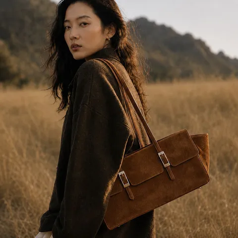 Vintage Echtes Leder Unterarmtasche Für Damen Einifarbig Hobo Handtasche Casual Pendeln Umhängetasche Tägliche Handtasche