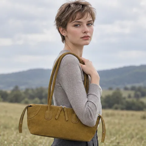 Vintage Echtes Leder Unterarmtasche Für Damen Mattiertes Leder Große Kapazität Retro Schultertasche Täglich Pendeln Mode Handtasche