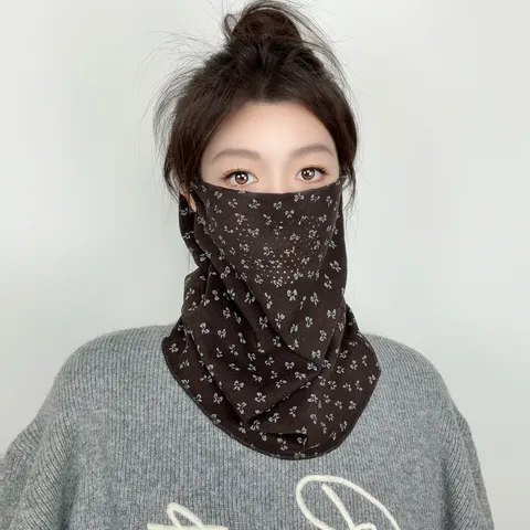 Winter Outdoor Cycling Neck Gaiter Face Mask For Men Women Windproof Warm Thickened Neck Warmer Floral Star Bowknot Pattern Bandana