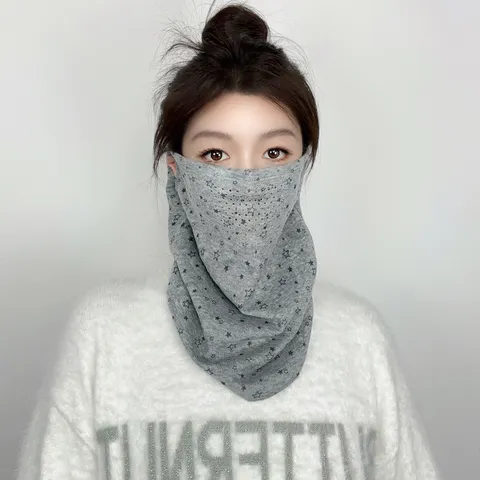 Winter Outdoor Cycling Neck Gaiter Face Mask For Men Women Windproof Warm Thickened Neck Warmer Floral Star Bowknot Pattern Bandana