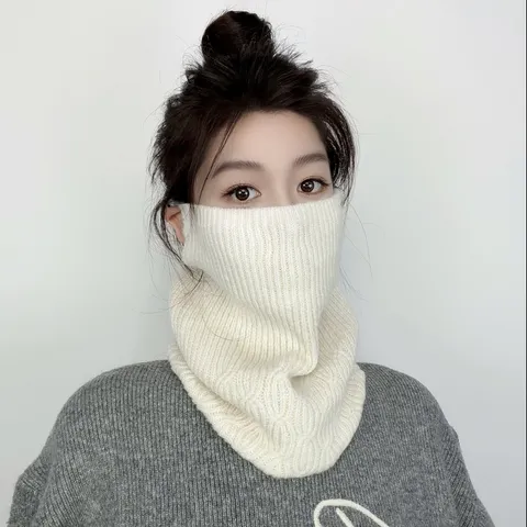 Winter Knitted Neck Warmer For Men Women Windproof Outdoor Cycling Gaiter Scarf Soft Warm Solid Ribbed Neck Guard Scarf