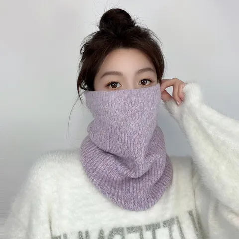 Winter Knitted Neck Warmer For Men Women Windproof Outdoor Cycling Gaiter Scarf Soft Warm Solid Ribbed Neck Guard Scarf