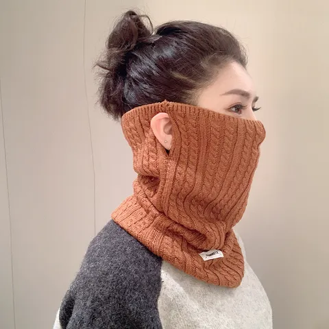 Maschera Scaldacollo in Maglia per Ciclismo all'aperto Invernale per Donna Uomo Scaldacollo in Maglia a Trecce Ispessito Antivento Protezione del Collo Maschera Facciale