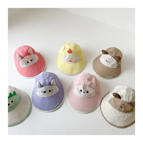 Kinder Schnelltrocknend Baseball Cap Süß Cartoon Tier Sonnenschutz Breite Krempe Fischerhut Sommer Baby Sonnenhut