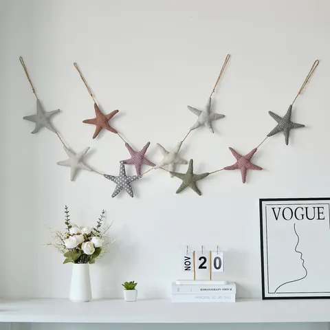 Stile Marino Tessuto Stella Marina Appendiabiti da Parete Decorazione Camera per Bambini Comodino Sfondo Corda Ciondolo Home Decor